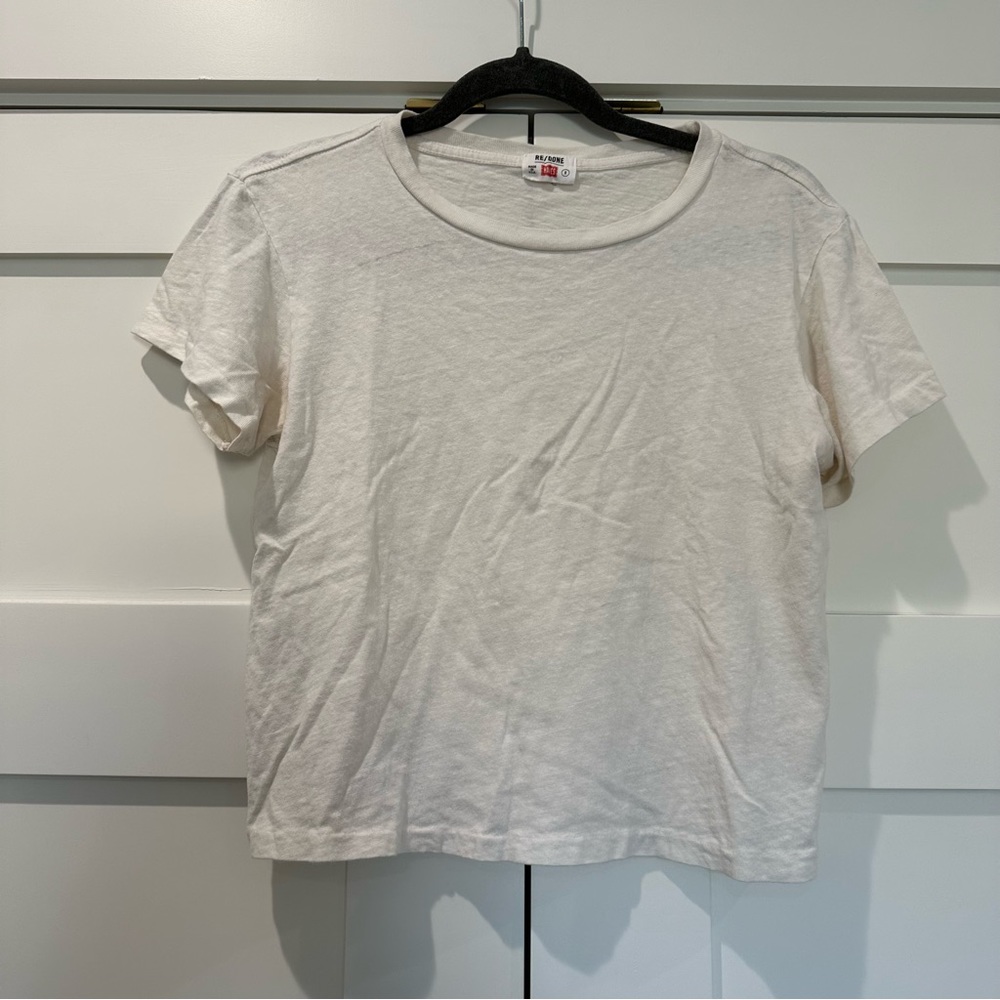 Redone x Hanes Cropped Tee Shirt